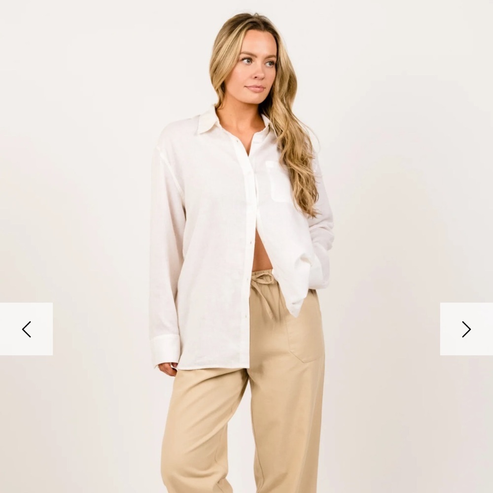 Able Harris NWT Oversized Linen Button Down Shirt size large